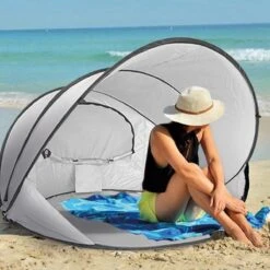 Deryan Luxe Pop Up Strandtent XXL - Anti-UV 50+ - Zilver -Gardena Winkel 1200x1200 354