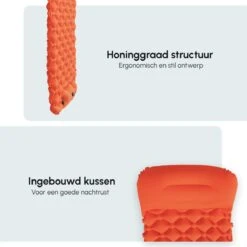 AirFeel Lichtgewicht Opsblaasbaar Slaapmatje - Ingebouwde Pomp En Kussen - 196 X 60 X 6 Cm - Orange -Gardena Winkel 1200x1200 359