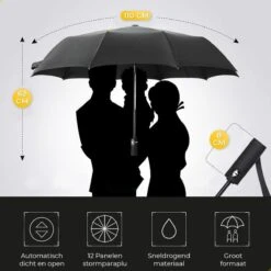 NovaQ Storm Paraplu Opvouwbaar - Paars - Polsband - Automatisch Uitklapbaar - Tot 100p/u Windproof - 110cm - 12 Panelen -Gardena Winkel 1200x1200 386