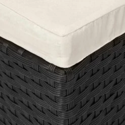 Casaria Polyrattan Zonne-Eiland Ø185cm – Incl. Kussens - Zwart Crème -Gardena Winkel 1200x1200 393