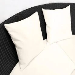 Casaria Polyrattan Zonne-Eiland Ø185cm – Incl. Kussens - Zwart Crème -Gardena Winkel 1200x1200 396