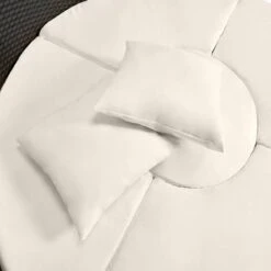 Casaria Polyrattan Zonne-Eiland Ø185cm – Incl. Kussens - Zwart Crème -Gardena Winkel 1200x1200 399