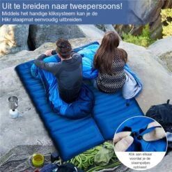 Hikr® Slaapmat 10cm+ Dikte - Comfortabel Luchtmatras - Zelfopblazend Met De Voet - TPU+40D Nylon - Slaapmatje Eenpersoons En Uit Te Breiden Tot Tweepersoons - Slaapmat Met Ingebouwde Pomp -Gardena Winkel 1200x1200 40