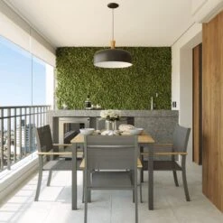 NATERIAL - Tuintafel Vierkant ORIS - 4 Personen - Houten Tafel 90x90 Cm - Aluminium - Met Houten Blad - Eucalyptus -Gardena Winkel 1200x1200 415