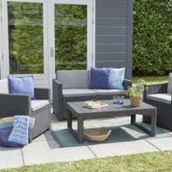 Allibert Lyon Tuintafel - 116x71,5x66/40 Cm - Grafiet -Gardena Winkel 1200x1200 427