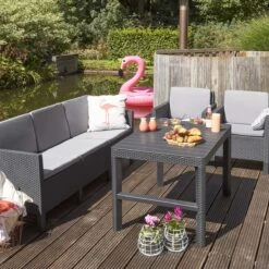 Allibert Lyon Tuintafel - 116x71,5x66/40 Cm - Grafiet -Gardena Winkel 1200x1200 430