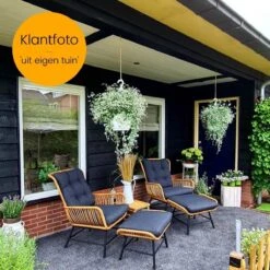 BUITEN Living Dex Wicker Loungestoel Tuin Incl. Wicker Voetenbank | Wicker + Aluminium | Bamboe Antraciet -Gardena Winkel 1200x1200 444