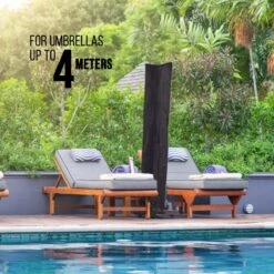 MaxxGarden Parasolhoes - Afdekhoes Voor Zweefparasol - Beschermhoes - 200-400 Cm - Met Rits En Trekkoord - Zwart -Gardena Winkel 1200x1200 448