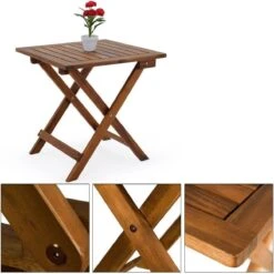 Merkloos EezyLife Houten Bijzettafel - 46x46x46cm - Acacia Hout - Tuintafel -Gardena Winkel 1200x1200 461