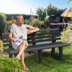 Casaria Tuinbank Orchidea – Kunststof/240kg Belastbaar – Antraciet -Gardena Winkel 1200x1200 466