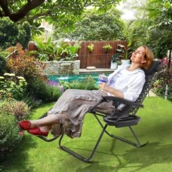 LifeGoods Opvouwbare Tuinstoelen - Verstelbaar Zonnescherm - 2 Stuks - 30°-90° Verstelbaar - Metaal - Zwart -Gardena Winkel 1200x1200 478