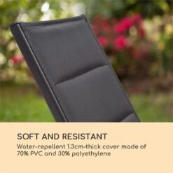 Blumfeldt Renazzo Lounge Ligstoel - Ligbed Voor De Tuin - Aluminium Tuinstoel - 6 Standen - Waterafstotend - Bekleding Van 70 % Pvc En 30 % Polyetheen - Zwart -Gardena Winkel 1200x1200 499