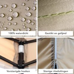 LifeGoods Partytent - 3x3 M - Zijwanden - Easy Up - Opvouwbaar - Waterdicht - Draagtas Met Wieltjes - Beige 20 LifeGoods Partytent - 3x3 M - Zijwanden - Easy Up - Opvouwbaar - Waterdicht - Draagtas Met Wieltjes - Beige -Gardena Winkel 1200x1200 511