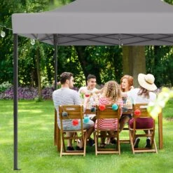 LifeGoods Partytent - 3x4.5 M - Zijwanden - Easy Up - Opvouwbaar - Waterdicht - Draagtas Met Wieltjes - Donkergrijs -Gardena Winkel 1200x1200 538