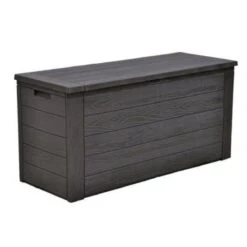 Merkloos Woody Tuin Opbergbox - 324 Liter 45x120x60 Cm - Tuinkussenbox - Antraciet/bruin -Gardena Winkel 1200x1200 585