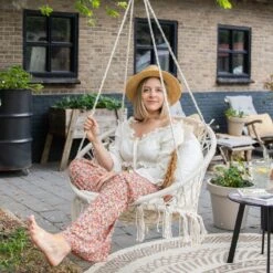 Vita5 Macramé Hangstoel - Voor Binnen En Buiten - Zonder Standaard - Incl. Kussen, Boekenvak En Beschermhoes - Tot 150kg - Beige 17 Vita5 Macramé Hangstoel - Voor Binnen En Buiten - Zonder Standaard - Incl. Kussen, Boekenvak En Beschermhoes - Tot 150kg - Beige -Gardena Winkel 1200x1200 605
