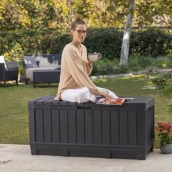 Keter Kentwood Opbergbox - 128x53.6x59 Cm - 350 L - Grafiet -Gardena Winkel 1200x1200 623