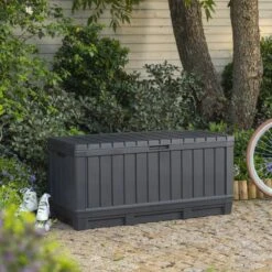 Keter Kentwood Opbergbox - 128x53.6x59 Cm - 350 L - Grafiet -Gardena Winkel 1200x1200 624