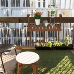 Relaxdays Balkontafel Inklapbaar - Klaptafel Balkon - Tafel Reling - Hangtafel Hout -Gardena Winkel 1200x1200 629