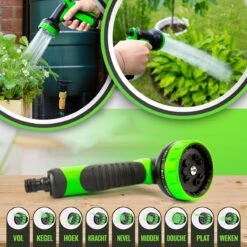 MD-Goods ® Super Sterk Uitrekbare Tuinslang Tot 30 Meter + GRATIS Tas En Koppelstuk - Tuinsproeier - Tuin Besproeien - Waterslang - Sproeikop - Groen - Flexibel Elastisch -Gardena Winkel 1200x1200 640