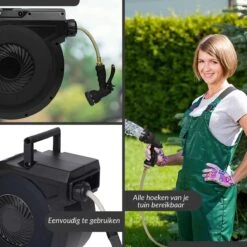 Buxibo - Wandslangenbox 20 Meter + 2 Meter - Tuinslang Met Haspel - 9 Sproei Standen - Slangenhouder 180° Draaibaar - Tuinslanghaspel Zwart+ Gratis Sproeier - Zwart -Gardena Winkel 1200x1200 680