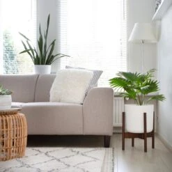 LifeGoods Planten Standaard - Uitschuifbare Bloempothouder - 20 Tot 30 Cm - Donker Bamboe -Gardena Winkel 1200x1200 798