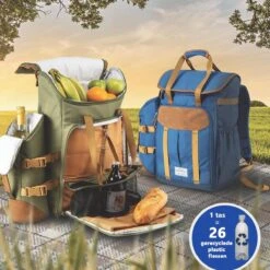 Cabinmax Koeltas - Koelrugzak - Picknick - Picknicktas Met Flessenhouder - Koelrugtas 24L - Olive Green -Gardena Winkel 1200x1200 80