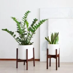 LifeGoods Planten Standaard - Uitschuifbare Bloempothouder - 20 Tot 30 Cm - Donker Bamboe -Gardena Winkel 1200x1200 800