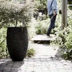 Capi Europe - Vaas Elegant Deluxe Rib NL - 56x84 - Zwart - Voor Binnen En Buiten - KBLR1132 -Gardena Winkel 1200x1200 816