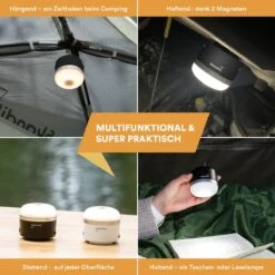 Skandika Campinglamp Tarfala – Tentlampen – Campinglampen – Kampeerlamp – Tentlamp Oplaadbaar, Traploos Dimbaar, Ophanghaak, USB Aansluiting – 3600 MAh Powerbank – Warm Wit, Koel Wit, 110 H Batterij – Tentlamp Buiten – Energieklasse A ++ - Zwart -Gardena Winkel 1200x1200 85