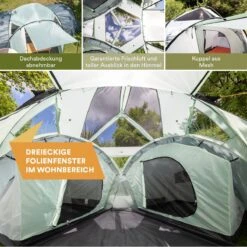 Skandika Bern 4 Koepeltent - Koepeltent - Tenten - 4 Persoons Kampeertent Met Panoramisch Dakraam, 2 Slaapcabines, Grondzeil, 210 Cm Stahoogte, Waterdicht, 4000 Mm Waterkolom - Grote Outdoor Familie Tent, Kampeertent - Grijs -Gardena Winkel 1200x1200 89