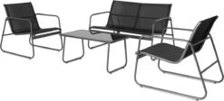 909 Outdoor Tuinset Camilla - 4-delig - Dubbele Zitbank - 2 Stoelen - Tafel - Stalenframe -Gardena Winkel 1200x542 1