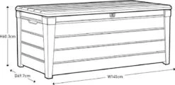 Keter Brushwood Opbergbox - Kussenbox - 455L - 145x69,7x60,3cm - Taupe 10 Keter Brushwood Opbergbox - Kussenbox - 455L - 145x69,7x60,3cm - Taupe -Gardena Winkel 1200x581 4