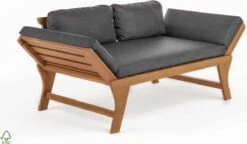 Loungebank Tuin FSC Antraciet – Makkelijk Verstelbaar Lounge Bank Balkon – Tuinbank Lounge Hardhout FSC – Perfecthomeshop -Gardena Winkel 1200x702 1