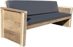 Wood4you - Tuinbank - Ameland - 'Doe Het Zelf' Bouwpakket Steigerhout 152Lx72Hx57D Cm - Incl Kussen -Gardena Winkel 1200x783 2