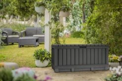 Keter Kentwood Opbergbox - 128x53.6x59 Cm - 350 L - Grafiet -Gardena Winkel 1200x792