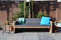 Wood4you - Tuinbank - Ameland - 'Doe Het Zelf' Bouwpakket Steigerhout 152Lx72Hx57D Cm - Incl Kussen -Gardena Winkel 1200x794 14