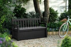 Keter Eden Garden Bench Opbergbank - 265L - 140x60x84cm - Zwart/Grijs -Gardena Winkel 1200x800 56