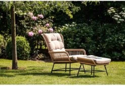 BUITEN Living Dex Wicker Loungestoel Tuin Incl. Wicker Voetenbank | Wicker + Aluminium | Bamboe Antraciet -Gardena Winkel 1200x820 3
