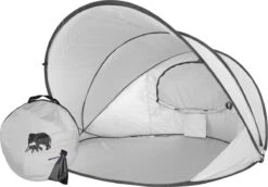Deryan Luxe Pop Up Strandtent XXL - Anti-UV 50+ - Zilver -Gardena Winkel 1200x836