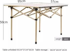 Buxibo - Lichtgewicht Vouwbare Campingtafel - Inklapbaar - Vis/Tuin/Picknick Tafel - Kamperen - Met Opberghoes - Aluminium - Grijs -Gardena Winkel 1200x869