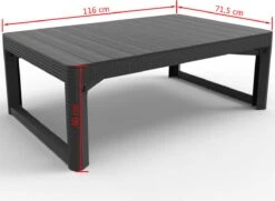 Allibert Lyon Tuintafel - 116x71,5x66/40 Cm - Grafiet -Gardena Winkel 1200x881 1