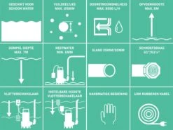 VONROC Dompelpomp/Waterpomp 300W - 6500l/h - Voor Schoon En Licht Vervuild Water - Met Vlotter -Gardena Winkel 1200x897 2