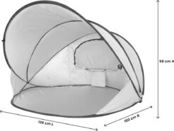 Deryan Luxe Pop Up Strandtent XXL - Anti-UV 50+ - Zilver -Gardena Winkel 1200x907