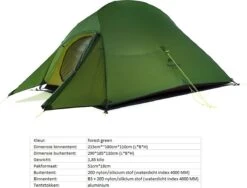 Cloud Up 3 Upgraded - Naturehike® - Tent 3 Persoons - Lichtgewicht Tent - Incl. Grondzeil - 20D 4000MM - Outdoor Kampeertent - Waterdicht - Hiking & Wandelen -Gardena Winkel 1200x913