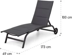 Blumfeldt Limala Tuinstoel - Ligstoel - Relaxstoel - Rugleuning In 6 Standen Verstelbaar - 2 Vielen - Draagkracht: Max. 150 Kg -Gardena Winkel 1200x918