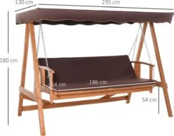 Outsunny Hollywoodschommel Hout Tuinschommel Schommelbank Ligfunctie 3 Personen 84A-185 12 Outsunny Hollywoodschommel Hout Tuinschommel Schommelbank Ligfunctie 3 Personen 84A-185 -Gardena Winkel 1200x936