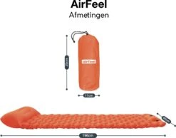 AirFeel Lichtgewicht Opsblaasbaar Slaapmatje - Ingebouwde Pomp En Kussen - 196 X 60 X 6 Cm - Orange -Gardena Winkel 1200x943 1