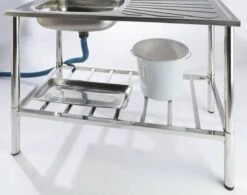 Camping/Outdoor Inox Tafel Met Gootsteen Lavabo En Kraan 100x77x50cm -Gardena Winkel 1200x945 1