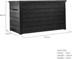 Keter Ontario Opbergbox - 870L - 147x83x86cm - Grafiet 21 Keter Ontario Opbergbox - 870L - 147x83x86cm - Grafiet -Gardena Winkel 1200x990